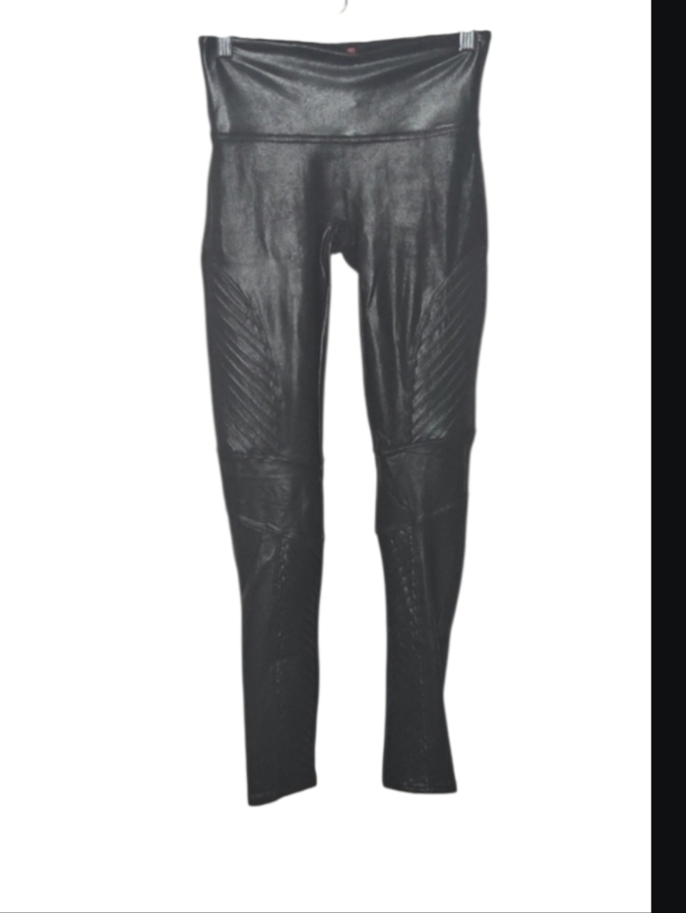 SPANX Moto Black Cropped Leggings